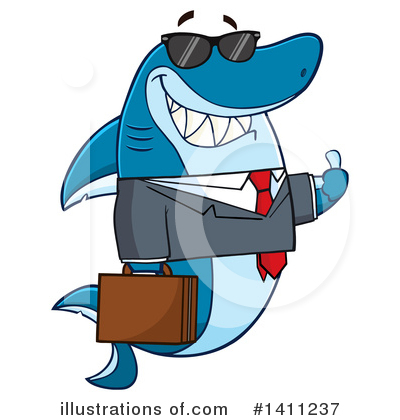 Shark Businessman Clipart #1411237 by Hit Toon