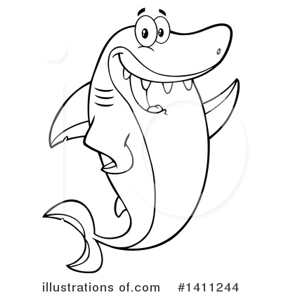 Royalty-Free (RF) Shark Clipart Illustration by Hit Toon - Stock Sample #1411244