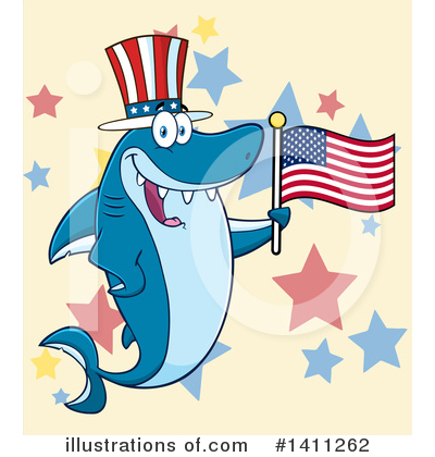 Royalty-Free (RF) Shark Clipart Illustration by Hit Toon - Stock Sample #1411262