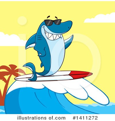 Royalty-Free (RF) Shark Clipart Illustration by Hit Toon - Stock Sample #1411272