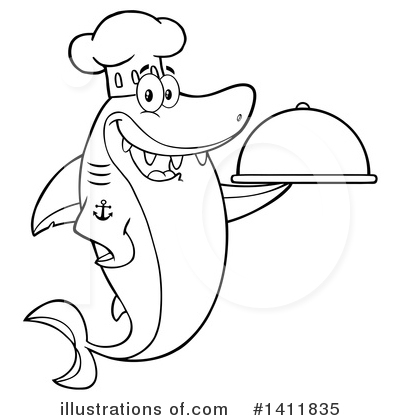 Royalty-Free (RF) Shark Clipart Illustration by Hit Toon - Stock Sample #1411835