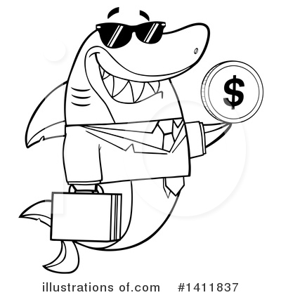 Shark Businessman Clipart #1411837 by Hit Toon