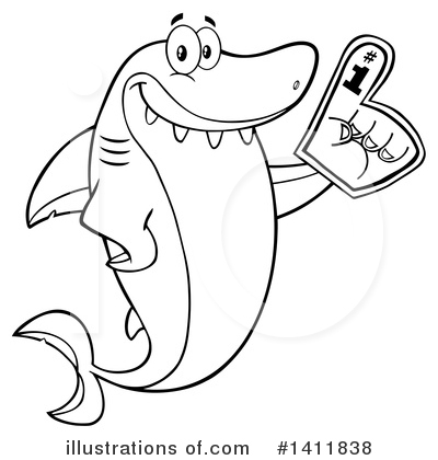 Royalty-Free (RF) Shark Clipart Illustration by Hit Toon - Stock Sample #1411838