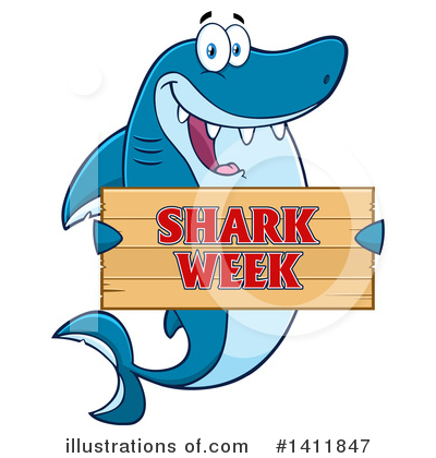 Royalty-Free (RF) Shark Clipart Illustration by Hit Toon - Stock Sample #1411847