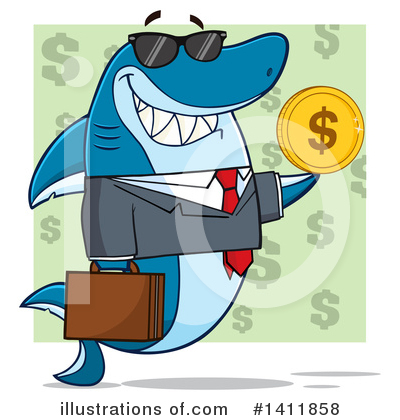 Shark Businessman Clipart #1411858 by Hit Toon