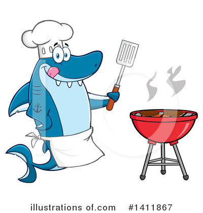 Royalty-Free (RF) Shark Clipart Illustration by Hit Toon - Stock Sample #1411867
