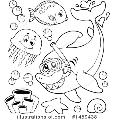 Royalty-Free (RF) Shark Clipart Illustration by visekart - Stock Sample #1459438