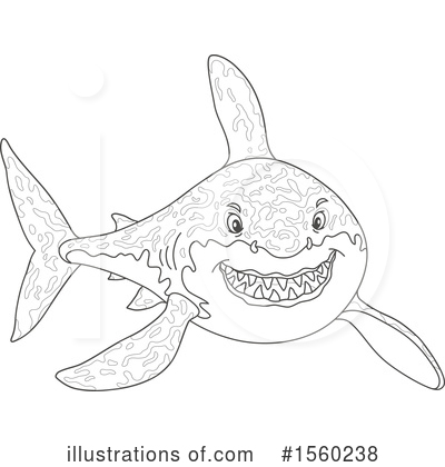 Royalty-Free (RF) Shark Clipart Illustration by Alex Bannykh - Stock Sample #1560238