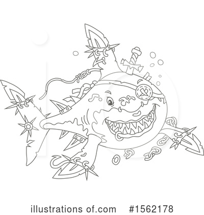 Royalty-Free (RF) Shark Clipart Illustration by Alex Bannykh - Stock Sample #1562178