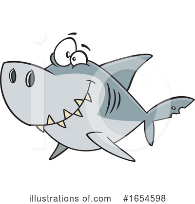 Royalty-Free (RF) Shark Clipart Illustration by toonaday - Stock Sample #1654598