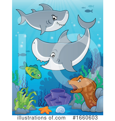 Royalty-Free (RF) Shark Clipart Illustration by visekart - Stock Sample #1660603