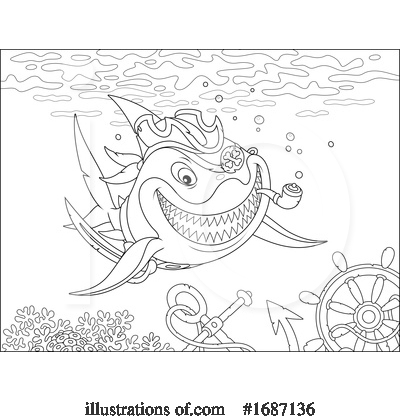 Royalty-Free (RF) Shark Clipart Illustration by Alex Bannykh - Stock Sample #1687136