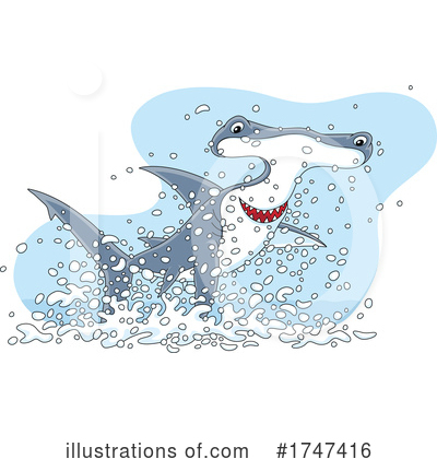 Hammerhead Shark Clipart #1747416 by Alex Bannykh