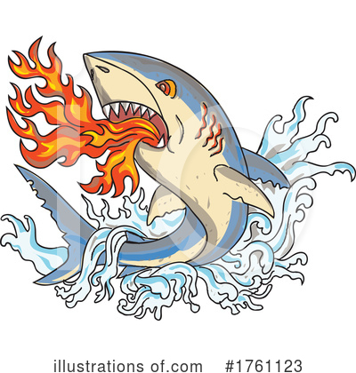 Royalty-Free (RF) Shark Clipart Illustration by patrimonio - Stock Sample #1761123