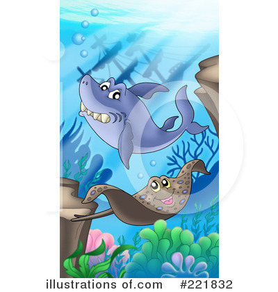 Royalty-Free (RF) Shark Clipart Illustration by visekart - Stock Sample #221832
