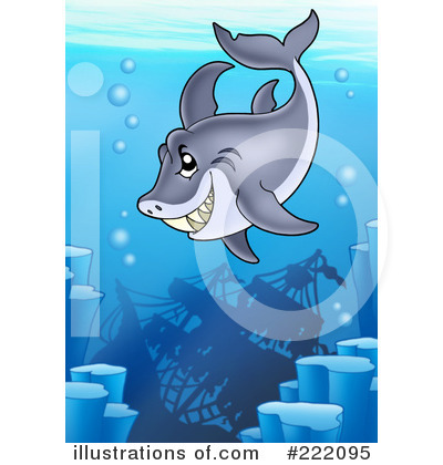 Royalty-Free (RF) Shark Clipart Illustration by visekart - Stock Sample #222095