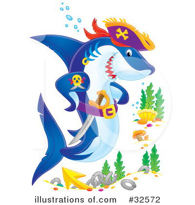 Royalty-Free (RF) Shark Clipart Illustration by Alex Bannykh - Stock Sample #32572