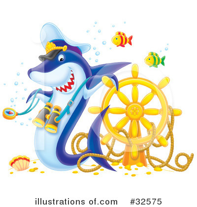 Royalty-Free (RF) Shark Clipart Illustration by Alex Bannykh - Stock Sample #32575