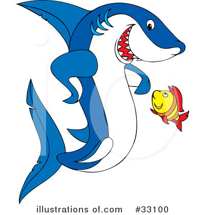 Royalty-Free (RF) Shark Clipart Illustration by Alex Bannykh - Stock Sample #33100