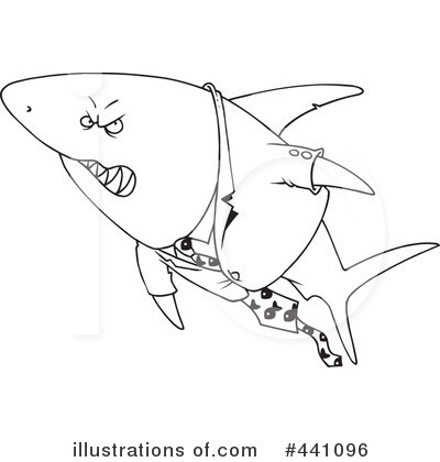 Royalty-Free (RF) Shark Clipart Illustration by toonaday - Stock Sample #441096