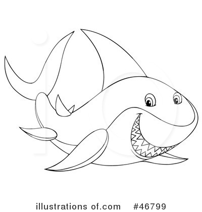 Royalty-Free (RF) Shark Clipart Illustration by Alex Bannykh - Stock Sample #46799