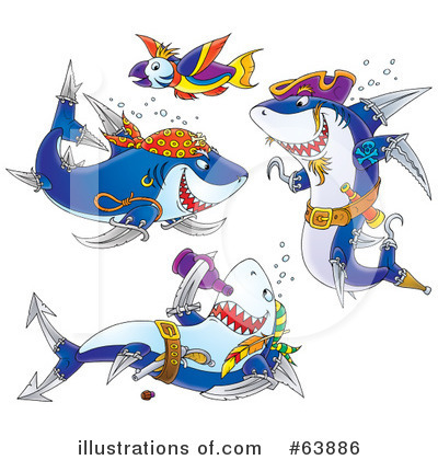 Royalty-Free (RF) Shark Clipart Illustration by Alex Bannykh - Stock Sample #63886