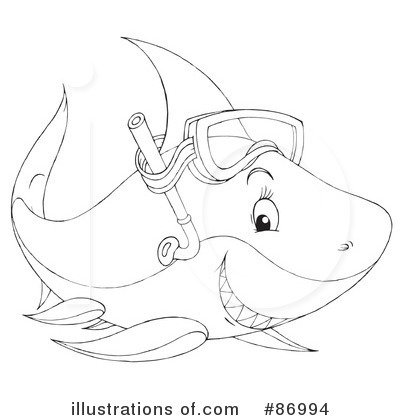 Royalty-Free (RF) Shark Clipart Illustration by Alex Bannykh - Stock Sample #86994