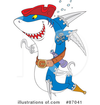 Royalty-Free (RF) Shark Clipart Illustration by Alex Bannykh - Stock Sample #87041