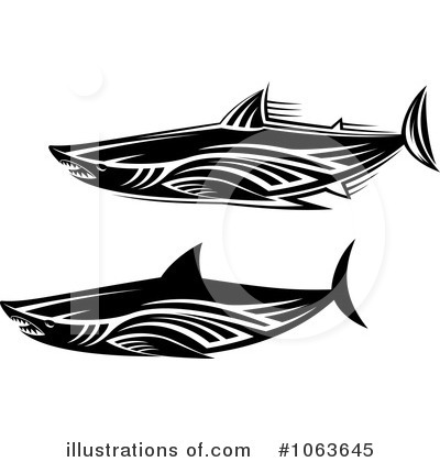 Royalty-Free (RF) Sharks Clipart Illustration by Vector Tradition SM - Stock Sample #1063645