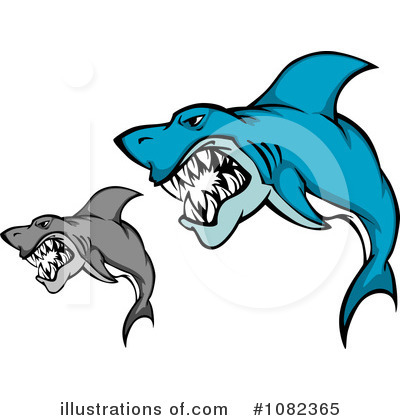 Royalty-Free (RF) Sharks Clipart Illustration by Vector Tradition SM - Stock Sample #1082365