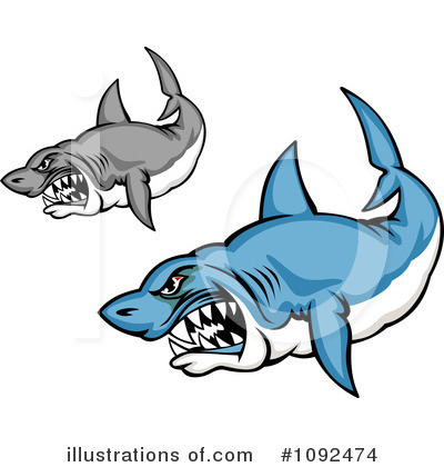 Royalty-Free (RF) Sharks Clipart Illustration by Vector Tradition SM - Stock Sample #1092474