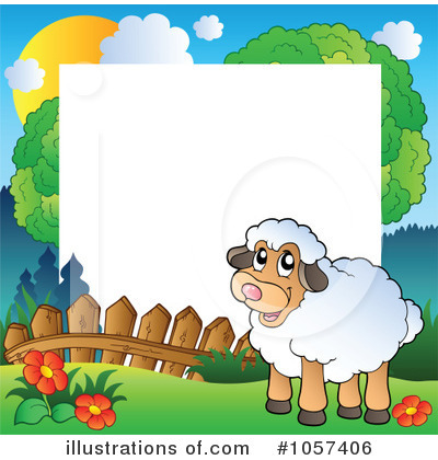 Royalty-Free (RF) Sheep Clipart Illustration by visekart - Stock Sample #1057406