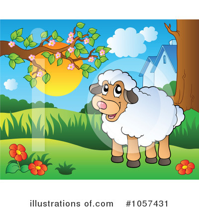 Royalty-Free (RF) Sheep Clipart Illustration by visekart - Stock Sample #1057431