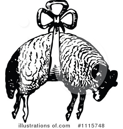 Royalty-Free (RF) Sheep Clipart Illustration by Prawny Vintage - Stock Sample #1115748