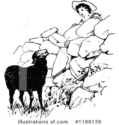 Royalty-Free (RF) Sheep Clipart Illustration by Prawny Vintage - Stock Sample #1166139