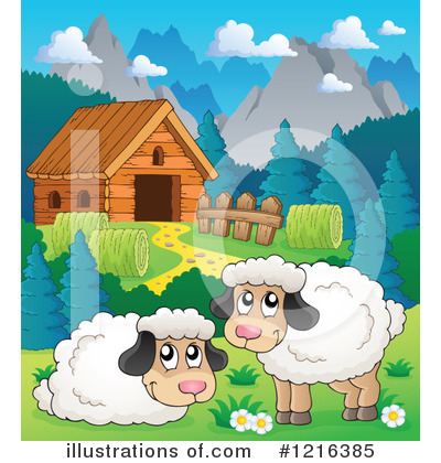 Royalty-Free (RF) Sheep Clipart Illustration by visekart - Stock Sample #1216385