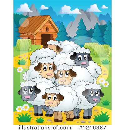 Royalty-Free (RF) Sheep Clipart Illustration by visekart - Stock Sample #1216387