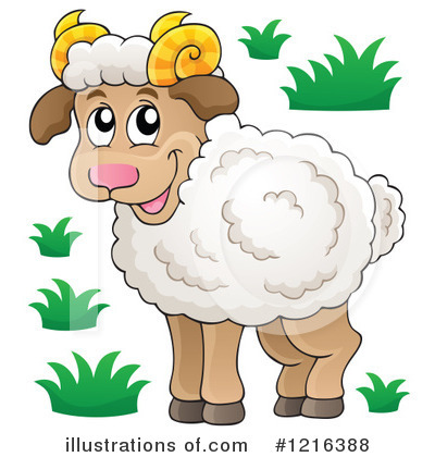 Royalty-Free (RF) Sheep Clipart Illustration by visekart - Stock Sample #1216388