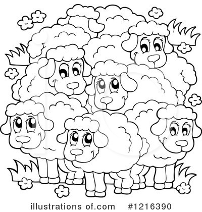 Royalty-Free (RF) Sheep Clipart Illustration by visekart - Stock Sample #1216390