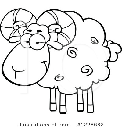 Royalty-Free (RF) Sheep Clipart Illustration by Hit Toon - Stock Sample #1228682