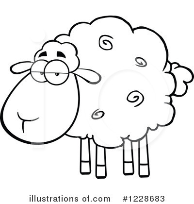 Royalty-Free (RF) Sheep Clipart Illustration by Hit Toon - Stock Sample #1228683