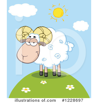 Royalty-Free (RF) Sheep Clipart Illustration by Hit Toon - Stock Sample #1228697