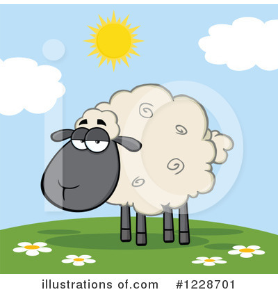 Royalty-Free (RF) Sheep Clipart Illustration by Hit Toon - Stock Sample #1228701