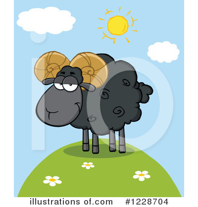 Royalty-Free (RF) Sheep Clipart Illustration by Hit Toon - Stock Sample #1228704
