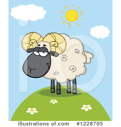 Royalty-Free (RF) Sheep Clipart Illustration by Hit Toon - Stock Sample #1228705