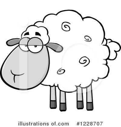 Royalty-Free (RF) Sheep Clipart Illustration by Hit Toon - Stock Sample #1228707