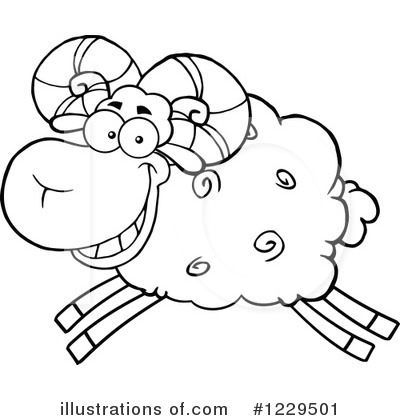 Royalty-Free (RF) Sheep Clipart Illustration by Hit Toon - Stock Sample #1229501