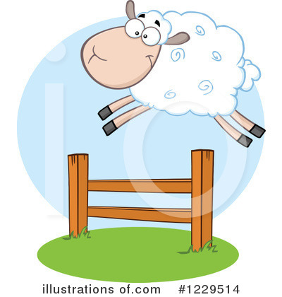 Royalty-Free (RF) Sheep Clipart Illustration by Hit Toon - Stock Sample #1229514