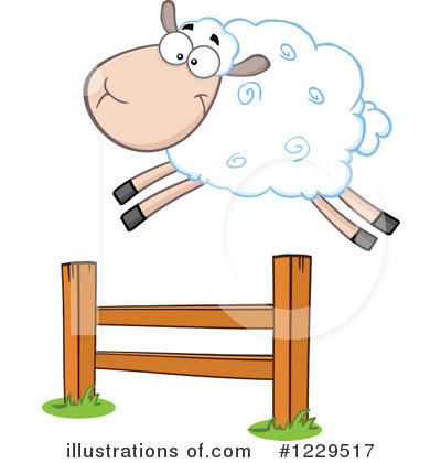 Royalty-Free (RF) Sheep Clipart Illustration by Hit Toon - Stock Sample #1229517