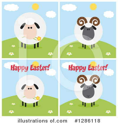 Royalty-Free (RF) Sheep Clipart Illustration by Hit Toon - Stock Sample #1286118